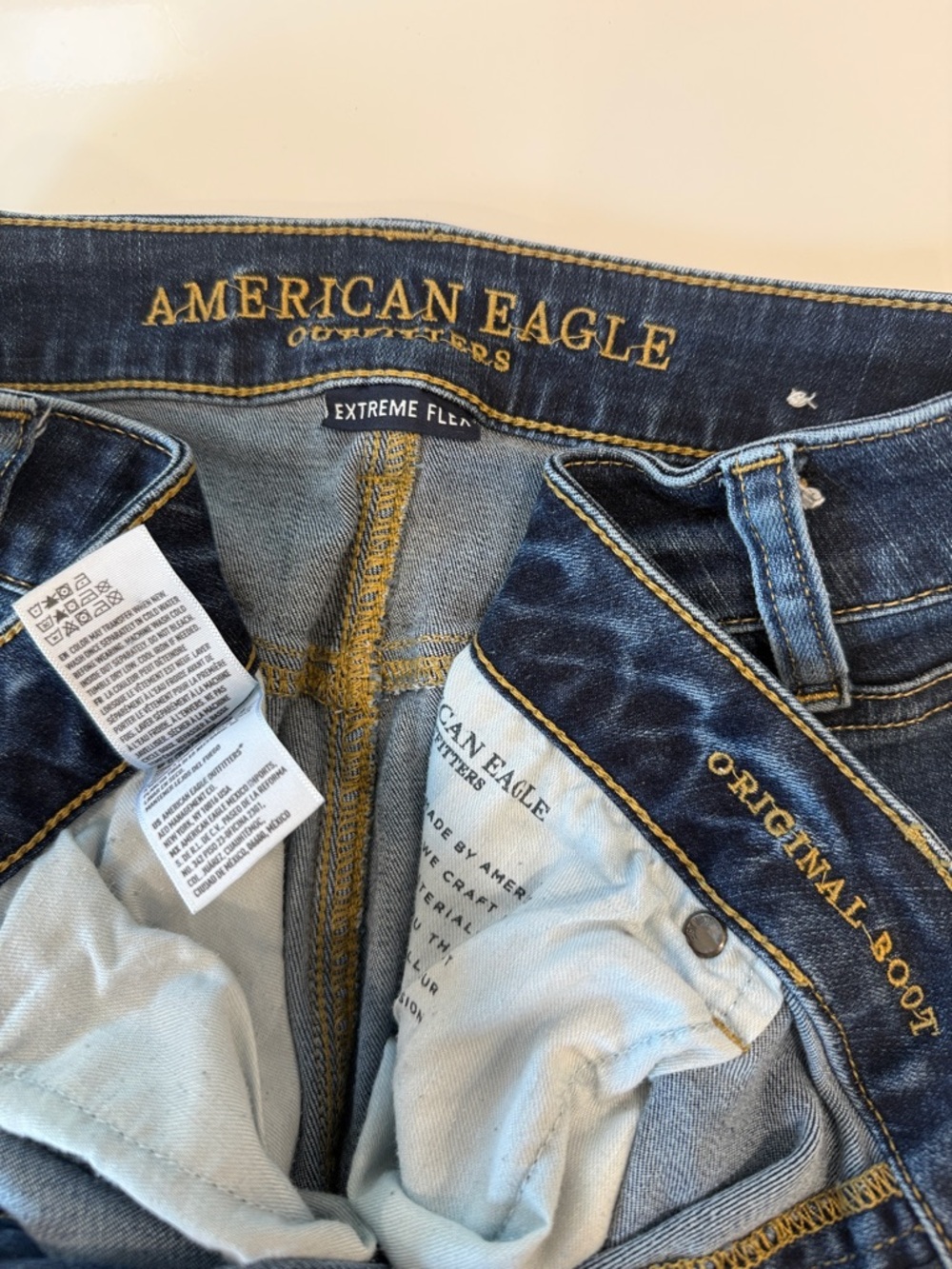 American Eagle Outfitters Mens Original Boot Cut Jeans Size 36x30 Blue Denim - Picture 2 of 6